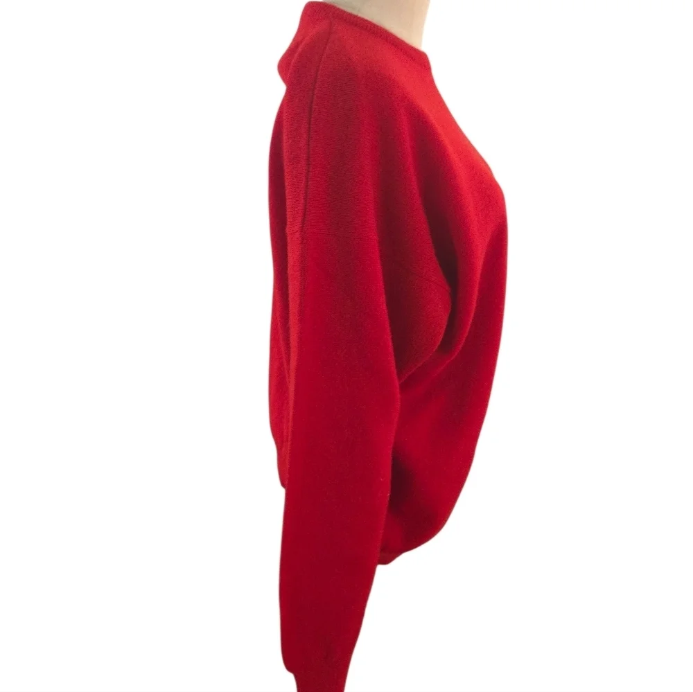 Pringle Of Scotland Vintage Red Wool Embroidered Golf Sweater